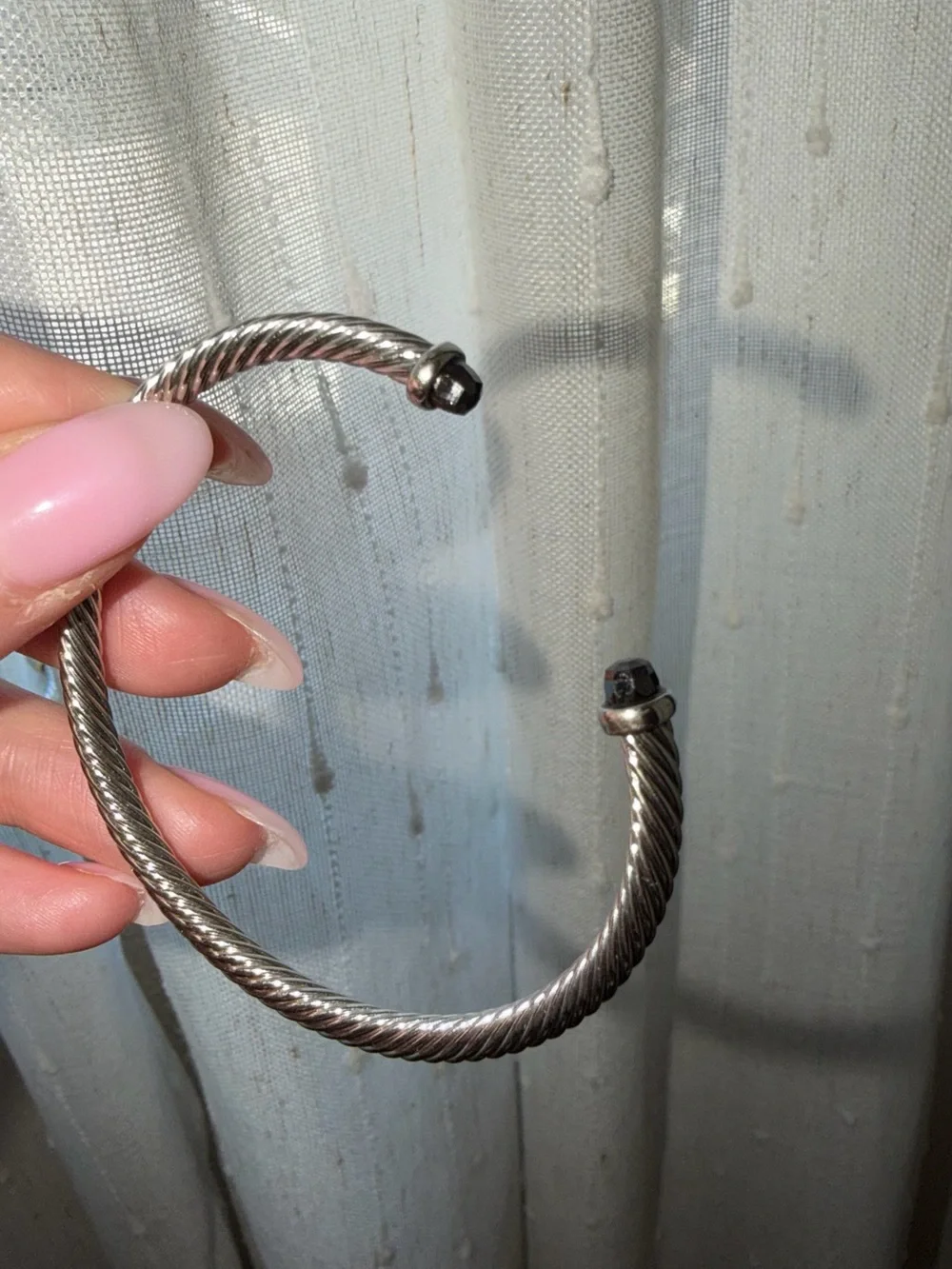 Silver-Tone Twisted Cable Cuff Bracelet